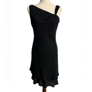Evan Picone Black Asymmetrical One-Shoulder Cocktail Dress